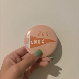 Orange Knox Button Pin